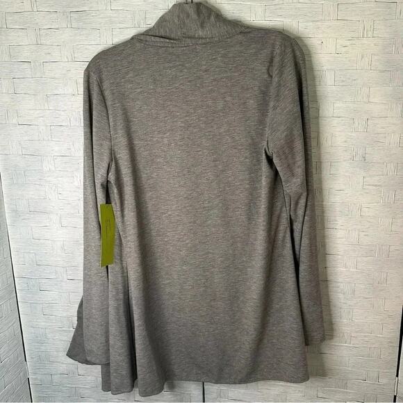 Press Womens cardigan gray pleaded layer look bohemian fall Lagenlook casual - Picture 4 of 10